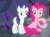 Size: 602x441 | Tagged: safe, screencap, pinkie pie, rarity, earth pony, pony, unicorn, g4, the saddle row review, animated, cute, dancing, diapinkes, female, looking at each other, loop, mare, sitting, smiling