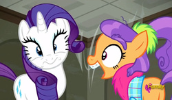 Size: 803x469 | Tagged: safe, screencap, plaid stripes, rarity, pony, unicorn, g4, the saddle row review, butt, discovery family logo, faic, female, horn, mare, plot