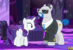 Size: 500x343 | Tagged: safe, screencap, lockdown, rarity, pony, g4, the saddle row review, animated, bouncer, loop, perfect loop