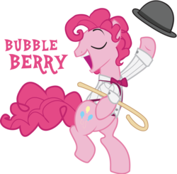 Size: 1596x1566 | Tagged: safe, artist:trotsworth, pinkie pie, g4, bowler hat, bubble berry, dancing, hat, rule 63, simple background, solo, transparent background, vector