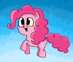 Size: 3115x2670 | Tagged: safe, artist:laserpewpewrblx, pinkie pie, g4, blue background, female, high res, simple background, small, smiling, solo