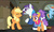 Size: 795x477 | Tagged: safe, screencap, applejack, mr. stripes, plaid stripes, rainbow dash, g4, the saddle row review, discovery family logo