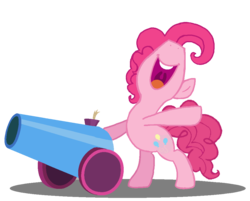 Size: 1045x842 | Tagged: safe, artist:starryoak, pinkie pie, g4, bubble berry, party cannon, rule 63, simple background, solo, transparent background