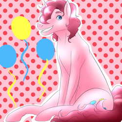 Size: 2000x2000 | Tagged: safe, artist:askheroichamburger, pinkie pie, g4, bubble berry, high res, rule 63, solo