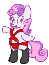 Size: 292x390 | Tagged: artist needed, safe, sweetie belle, pony, g4, bipedal, crossover, female, solo, zardoz