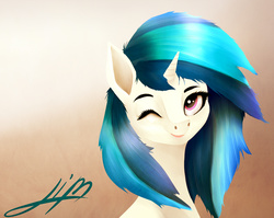 Size: 1255x1000 | Tagged: safe, artist:limchph2, dj pon-3, vinyl scratch, pony, g4, female, solo