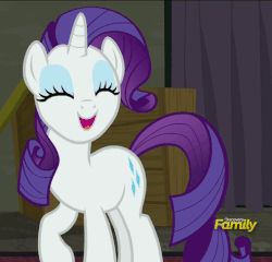 Size: 507x486 | Tagged: safe, screencap, rarity, pony, unicorn, g4, season 6, the saddle row review, animated, cute, discovery family logo, excited, eyes closed, female, gif, happy, loop, mare, open mouth, raribetes, solo, trotting, trotting in place