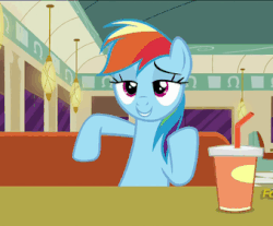 Size: 339x281 | Tagged: safe, screencap, rainbow dash, g4, the saddle row review, animated, female, imitation, loop, marshmelodrama, nose in the air, rainbow dash is best facemaker, rainbow fash, rainbowdrama, volumetric mouth