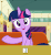 Size: 446x482 | Tagged: safe, edit, edited screencap, screencap, twilight sparkle, g4, my little pony: friendship is magic, the saddle row review, caption, female, gif, hi, image macro, meme, non-animated gif, reaction image, solo, text, twilight sparkle (alicorn)