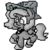 Size: 2048x2048 | Tagged: safe, artist:narmet, princess luna, moonstuck, g4, cartographer's cap, female, filly, grayscale, hat, high res, monochrome, pixel art, simple background, solo, transparent background, woona