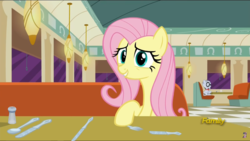 Size: 1920x1080 | Tagged: safe, edit, edited screencap, screencap, fluttershy, mr. waddle, g4, my little pony: friendship is magic, the saddle row review, diner, discovery family logo, meme, smug