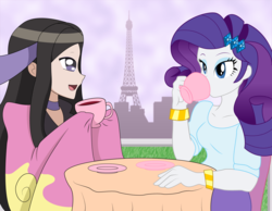 Size: 3508x2728 | Tagged: safe, artist:zefrenchm, rarity, equestria girls, g4, cafe, crossover, france, high res, lumiose city, paris, pokémon, pokémon x and y, valerie