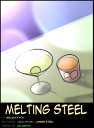 Size: 800x1084 | Tagged: safe, artist:da3rd, comic:melting steel, alcohol, comic cover, food, tequila
