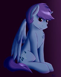 Size: 1280x1616 | Tagged: safe, artist:soarandburn, oc, oc only, oc:windy dripper, pegasus, pony, dark background, male, sitting, solo, stallion