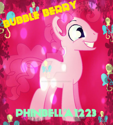 Size: 900x994 | Tagged: safe, artist:phinbella1223, artist:trotsworth, pinkie pie, g4, bubble berry, rule 63, solo, watermark