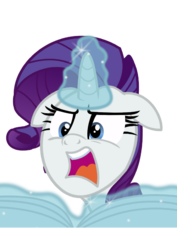 Size: 566x800 | Tagged: safe, artist:seahawk270, rarity, g4, the saddle row review, female, floppy ears, levitation, magic, newspaper, no spoilers, open mouth, simple background, solo, telekinesis, transparent background, vector