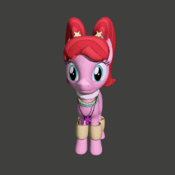Size: 562x562 | Tagged: safe, artist:fillerartist, pacific glow, g4, the saddle row review, 3d, animated, blender, butt, female, plot, rave pony, render, rotation, solo, wip