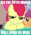 Size: 634x712 | Tagged: safe, apple bloom, g4, my little pony: friendship is magic, one bad apple, evil, evil planning in progress, grin, image macro, meme, scheming