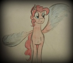 Size: 830x720 | Tagged: safe, artist:php37, pinkie pie, pegasus, pony, g4, bubble berry, race swap, rule 63, solo, traditional art