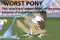 Size: 918x618 | Tagged: safe, doctor whooves, time turner, earth pony, pony, equestria games, g4, go to sleep valeyard, ice arrows, male, op is a duck, op is trying to start shit, stallion, worst pony