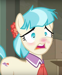 Size: 524x636 | Tagged: safe, screencap, coco pommel, earth pony, pony, g4, the saddle row review, female, pre sneeze, red nosed, sick, solo