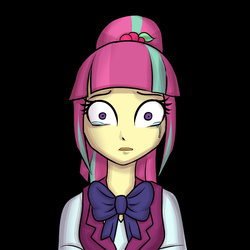 Size: 900x900 | Tagged: safe, artist:kul, sour sweet, fanfic:sour sweet sorrow, equestria girls, g4, bowtie, clothes, crying, crystal prep academy, crystal prep academy uniform, crystal prep shadowbolts, fanfic, fanfic art, female, sad, school uniform, shocked, solo, vest