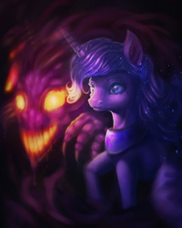 Size: 3000x3750 | Tagged: safe, artist:lmgchikess, princess luna, nightmare forces, g4, high res