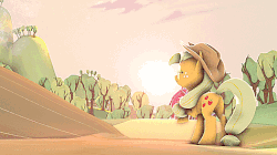 Size: 474x266 | Tagged: safe, artist:torquiseslate, applejack, g4, 3d, animated, butt, eyes closed, female, plot, solo, sunset, sweet apple acres