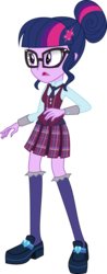 Size: 3000x7678 | Tagged: safe, artist:aqua-pony, sci-twi, twilight sparkle, equestria girls, g4, my little pony equestria girls: friendship games, absurd resolution, clothes, crystal prep academy, crystal prep academy uniform, crystal prep shadowbolts, female, glasses, inkscape, open mouth, pleated skirt, school uniform, simple background, skirt, solo, transparent background, vector
