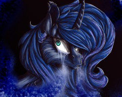 Size: 1000x800 | Tagged: safe, artist:notaguitarfret, princess luna, g4, crying, female, fluffy, solo