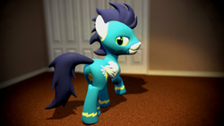 Size: 1920x1080 | Tagged: safe, artist:deejaytheblank, soarin', pony, g4, 3d, butt, clothes, gmod, male, plot, presenting, soarass, solo, stallion, wings, wonderbolts uniform