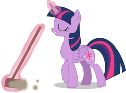 Size: 7450x5482 | Tagged: safe, artist:shutterflyeqd, twilight sparkle, alicorn, pony, g4, the saddle row review, absurd resolution, broom, eyes closed, female, magic, mare, raised hoof, simple background, solo, sweeping, sweepsweepsweep, telekinesis, transparent background, twilight sparkle (alicorn), twilight sweeple, vector