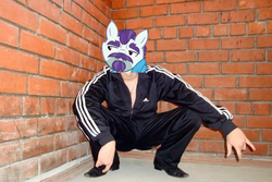 Size: 597x399 | Tagged: safe, screencap, mr. stripes, g4, the saddle row review, cheeki breeki, gopnik, slav, slav squat, squatting, tracksuit