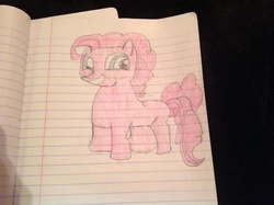 Size: 600x448 | Tagged: safe, artist:vazquezg19, pinkie pie, g4, bubble berry, lined paper, rule 63, solo, traditional art