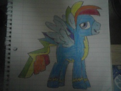 Size: 1280x960 | Tagged: safe, artist:rainbowblitz, rainbow dash, g4, clothes, lined paper, photo, rainbow blitz, rule 63, solo, traditional art, wonderbolts uniform