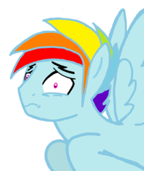 Size: 1042x1237 | Tagged: dead source, source needed, safe, artist:jaquelindreamz, rainbow dash, g4, rainbow blitz, rule 63, scared, simple background, solo, transparent background