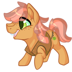 Size: 2000x2000 | Tagged: safe, artist:paintsplatter, oc, oc only, oc:applewood, high res, offspring, parent:braeburn, parent:cheerilee, parents:cheerburn, simple background, solo, transparent background