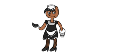 Size: 1594x698 | Tagged: safe, artist:amateur-draw, oc, oc only, 1000 hours in ms paint, bucket, clothes, crossdressing, duster, maid, ms paint