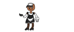 Size: 1594x698 | Tagged: safe, artist:amateur-draw, oc, oc only, 1000 hours in ms paint, bucket, clothes, crossdressing, duster, evening gloves, gloves, maid, ms paint