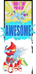 Size: 2424x4876 | Tagged: safe, artist:trotsworth, rainbow dash, g4, clothes, cosplay, costume, crossover, high res, mega man (series), megaman x, rainbow blitz, rule 63, simple background, solo, transparent background, zero