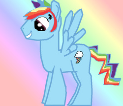Size: 640x555 | Tagged: safe, artist:remixpop122, rainbow dash, g4, op is a silly pony, rainbow blitz, rule 63, solo