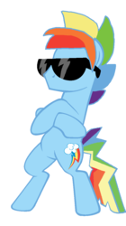 Size: 669x1192 | Tagged: safe, artist:starryoak, rainbow dash, g4, may the best pet win, radical, rainbow blitz, rule 63, simple background, solo, sunglasses, transparent background