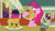 Size: 1366x768 | Tagged: safe, screencap, lucky breaks, pinkie pie, the clone that got away, g4, season 6, the saddle row review, animation error, clone, food, great moments in animation, hat, pancakes, pinkie clone, wat