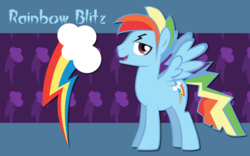 Size: 2560x1600 | Tagged: safe, artist:alicehumansacrifice0, artist:ooklah, artist:trotsworth, rainbow dash, g4, rainbow blitz, rule 63, solo, vector, wallpaper