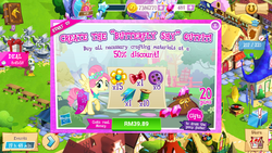 Size: 1280x720 | Tagged: safe, gameloft, fluttershy, greta, griffon, g4, advertisement, butterfly shy, clothes, costs real money, dress, greedloft, vip, why gameloft why