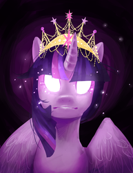 Size: 900x1165 | Tagged: safe, artist:ellamred, twilight sparkle, alicorn, pony, g4, female, glowing eyes, mare, solo, twilight sparkle (alicorn)