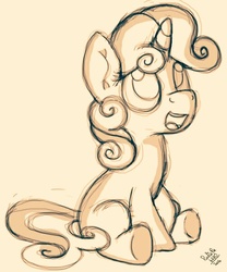 Size: 500x600 | Tagged: safe, artist:pinkiepie6680, sweetie belle, g4, female, open mouth, sketch, solo