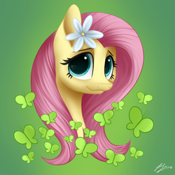 Size: 1600x1600 | Tagged: safe, artist:luminousdazzle, fluttershy, pegasus, pony, g4, female, solo