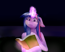 Size: 5000x4000 | Tagged: safe, artist:sugartool, twilight sparkle, pony, semi-anthro, g4, absurd resolution, book, female, glowing horn, horn, magic, solo, telekinesis