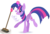 Size: 3850x2590 | Tagged: safe, artist:starlet8228, twilight sparkle, alicorn, pony, g4, my little pony: friendship is magic, the saddle row review, broom, cute, ear fluff, female, high res, mare, profile, solo, starry eyes, sweep, sweeping, sweepsweepsweep, twiabetes, twilight sparkle (alicorn), twilight sweeple, wingding eyes